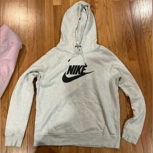 Nike Light Gray Hoodie with Black Logo